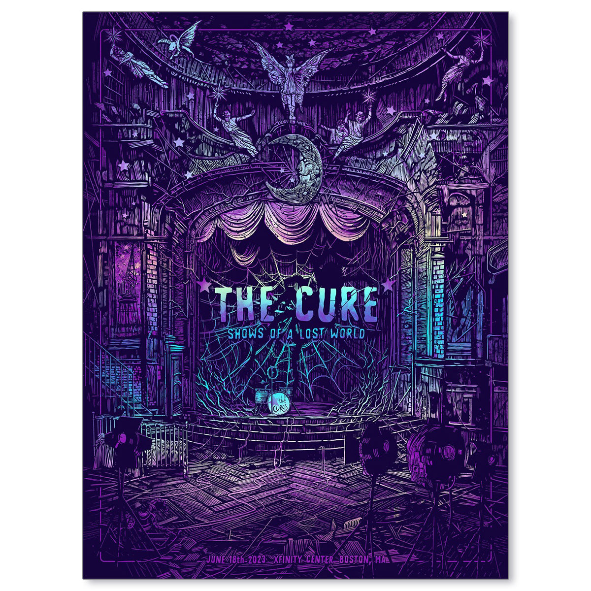 The Cure Boston June 18, 2023 Rainbow Foil Second Edition Poster & Trading  Card