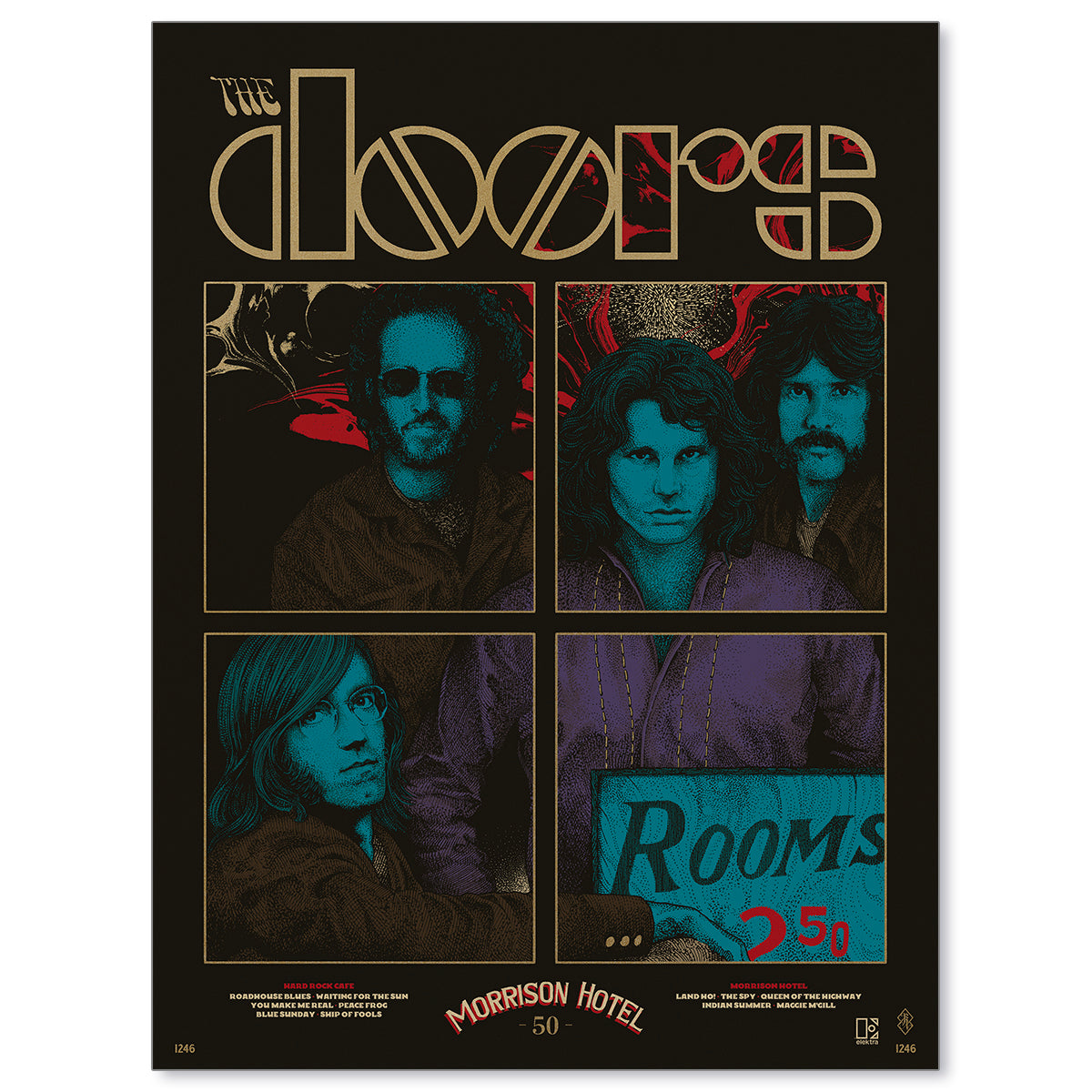 The Doors Morrison Hotel Print by Richey Beckett (Roadhouse Blues Edition)
