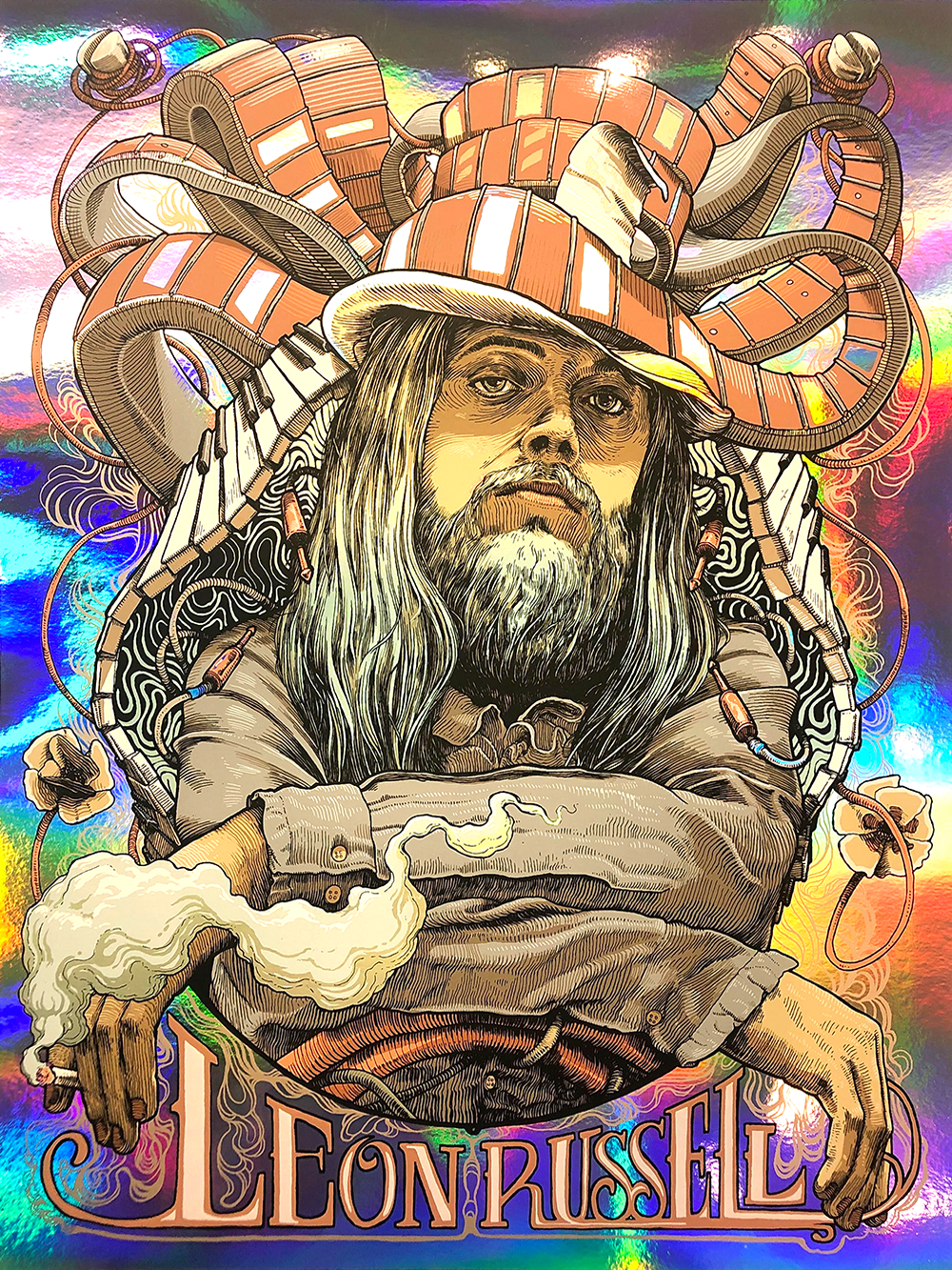 Leon Russell A Song For You 50th Anniversary by Dave Kloc (Rainbow Foil)