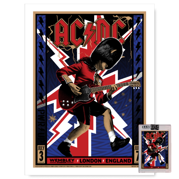 AC/DC London July 3 & 7 Poster & Setlist Trading Card
