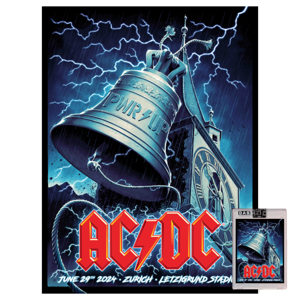 AC/DC Zurich June 28th Poster & Setlist Trading Card