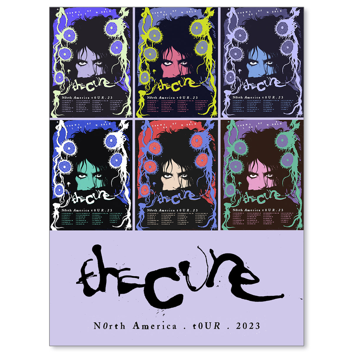 The Cure Shows of a Lost World Tour 2023 Posters (Set of 6)