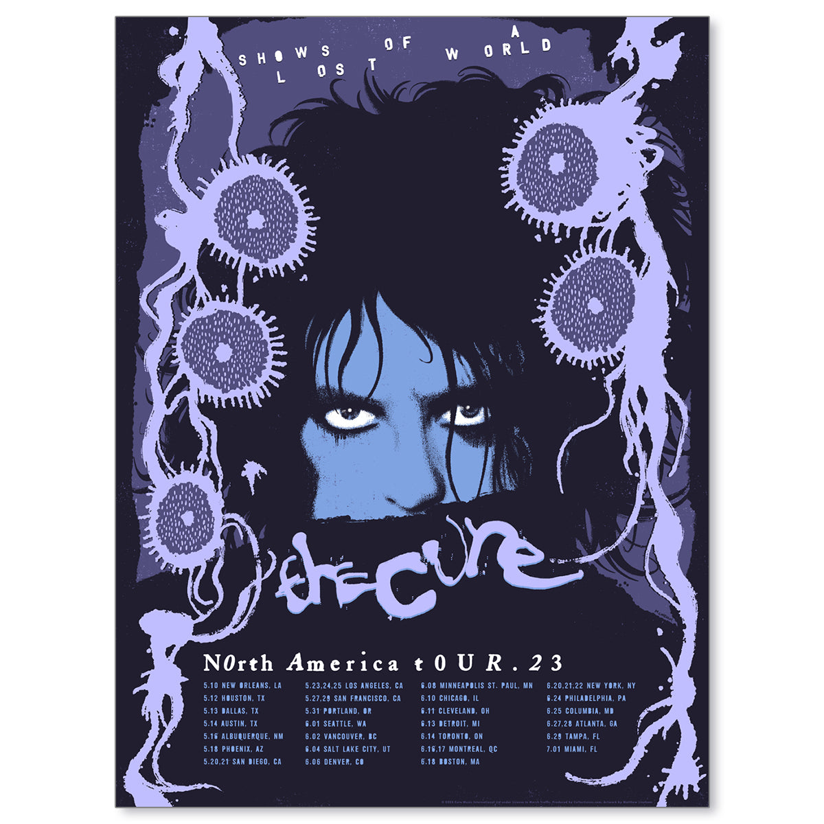 The Cure Shows of a Lost World Tour 2023 Poster (Dusk/Melrose Colorway)