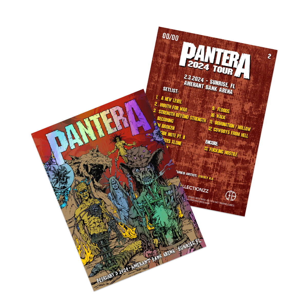 Pantera 2024 Tour Foil Trading Card Set