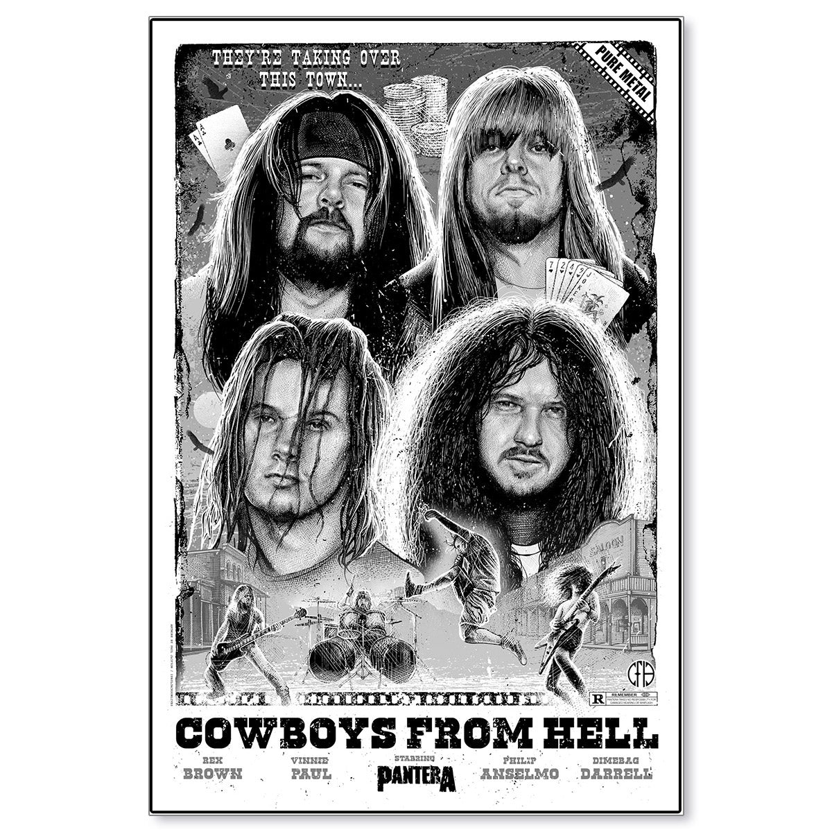 Pantera Cowboys From Hell 30th Anniversary Poster by Paul Jackson (Main Edition)