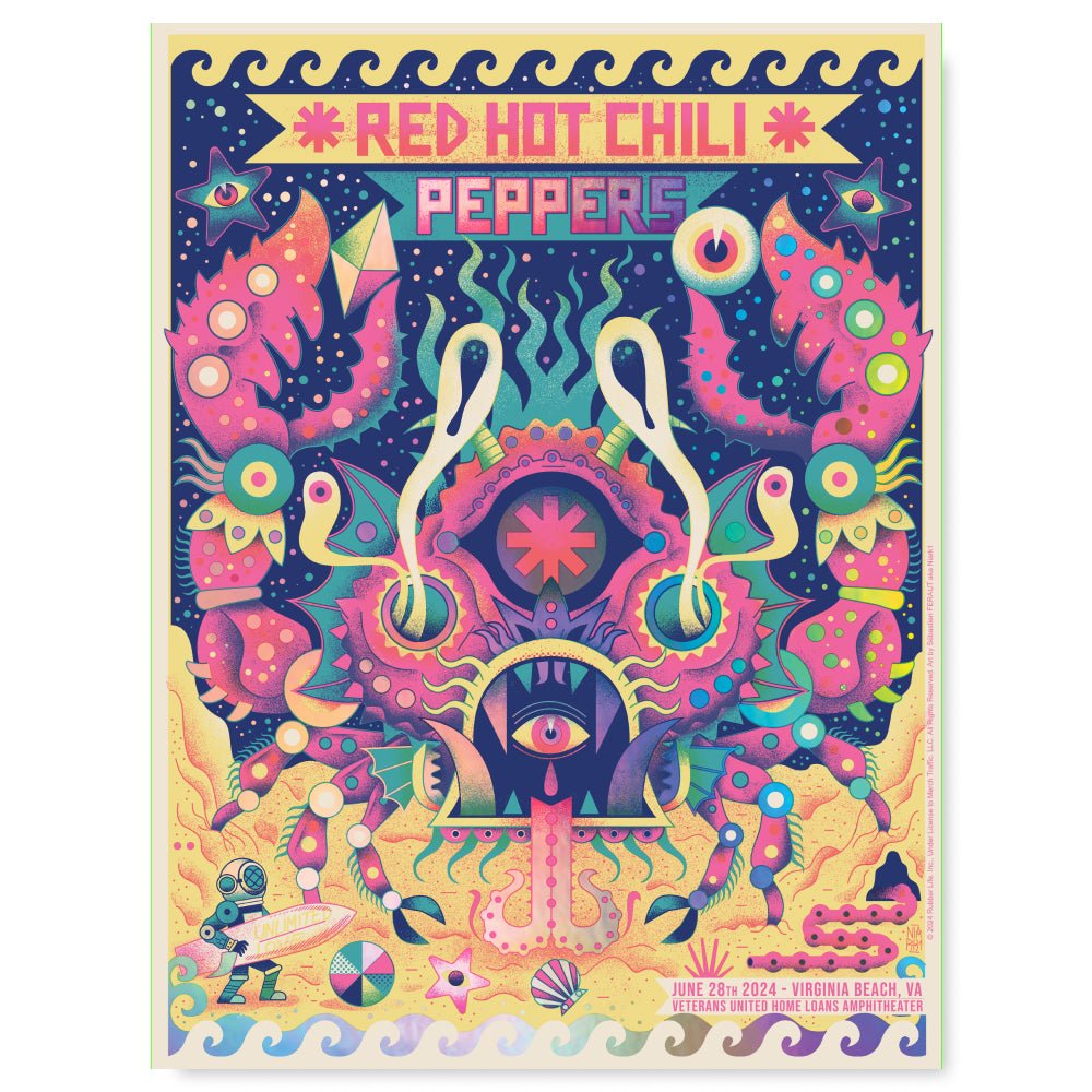 Red Hot Chili Peppers Virginia Beach June 28, 2024 (Variant Rainbow Foil)