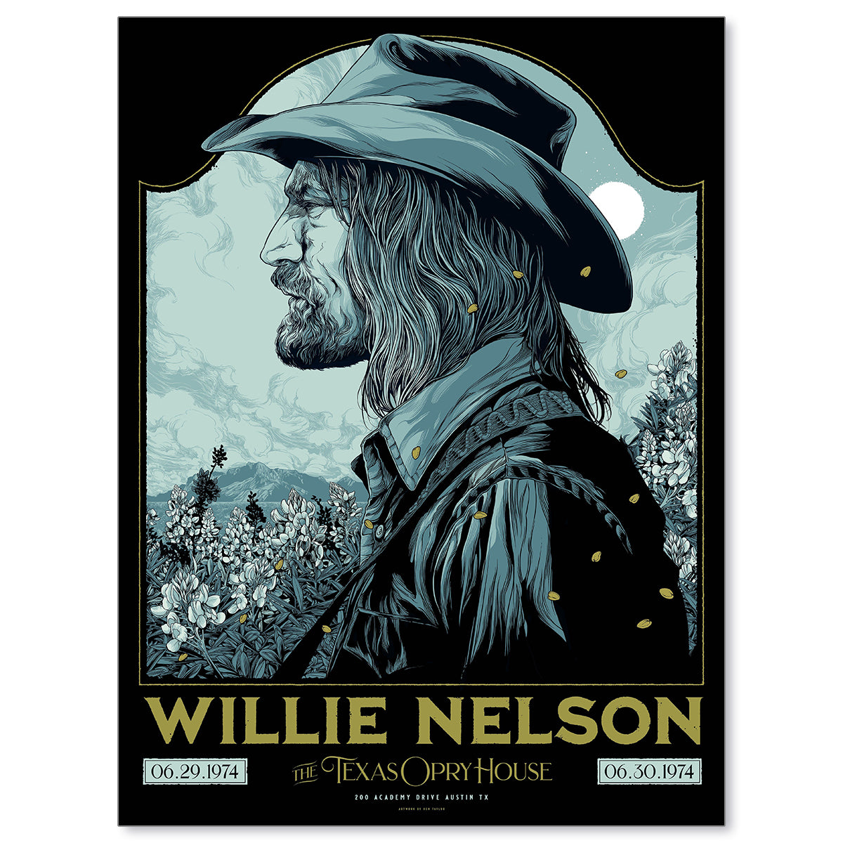 Willie Nelson Austin 1974 by Ken Taylor (Variant Edition)