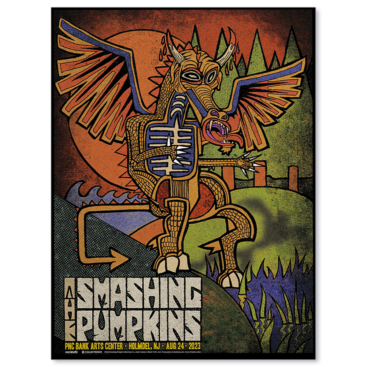 The Smashing Pumpkins Holmdel August 24, 2023 Poster & Setlist Trading Card