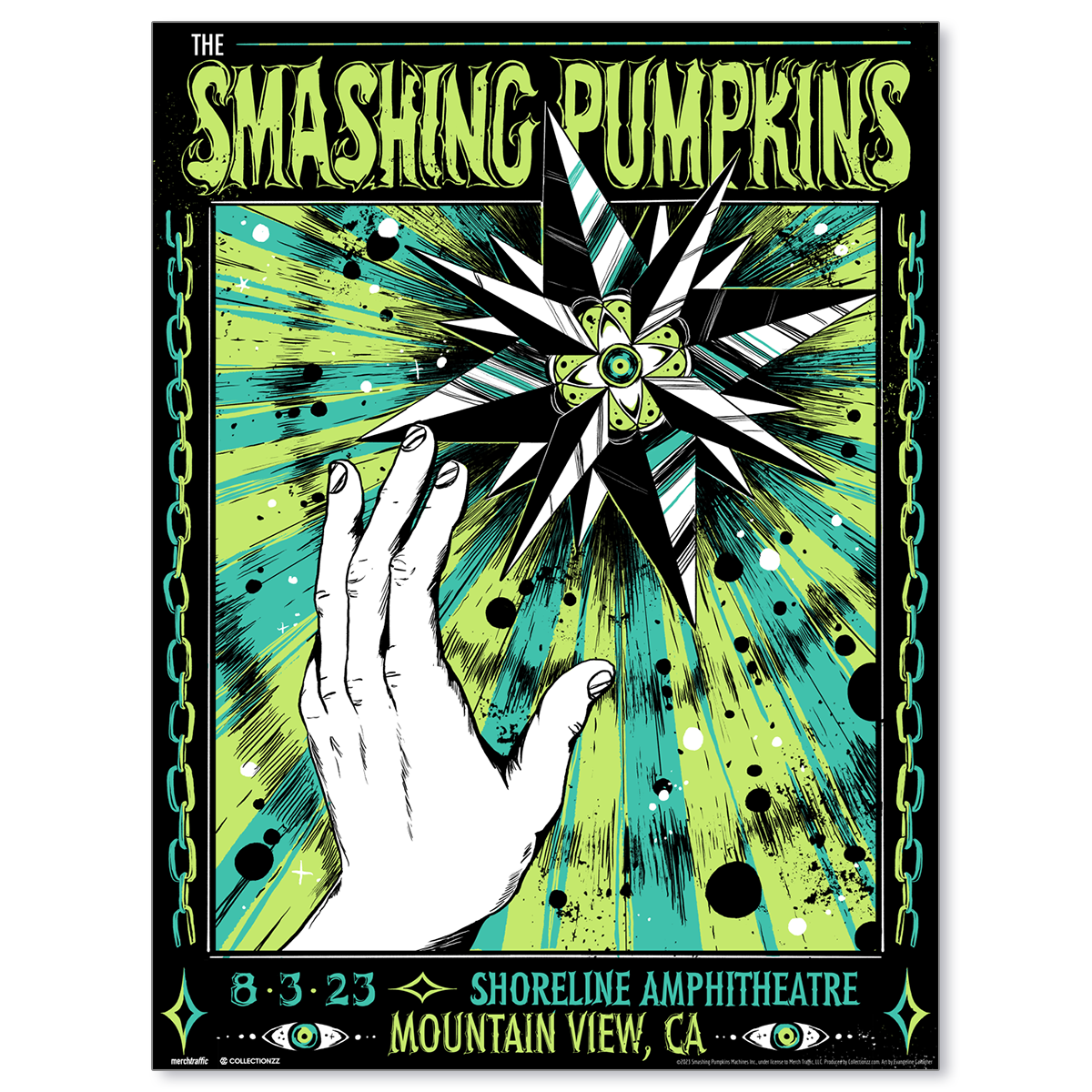 The Smashing Pumpkins Mountain View August 3, 2023 Poster & Setlist Trading Card