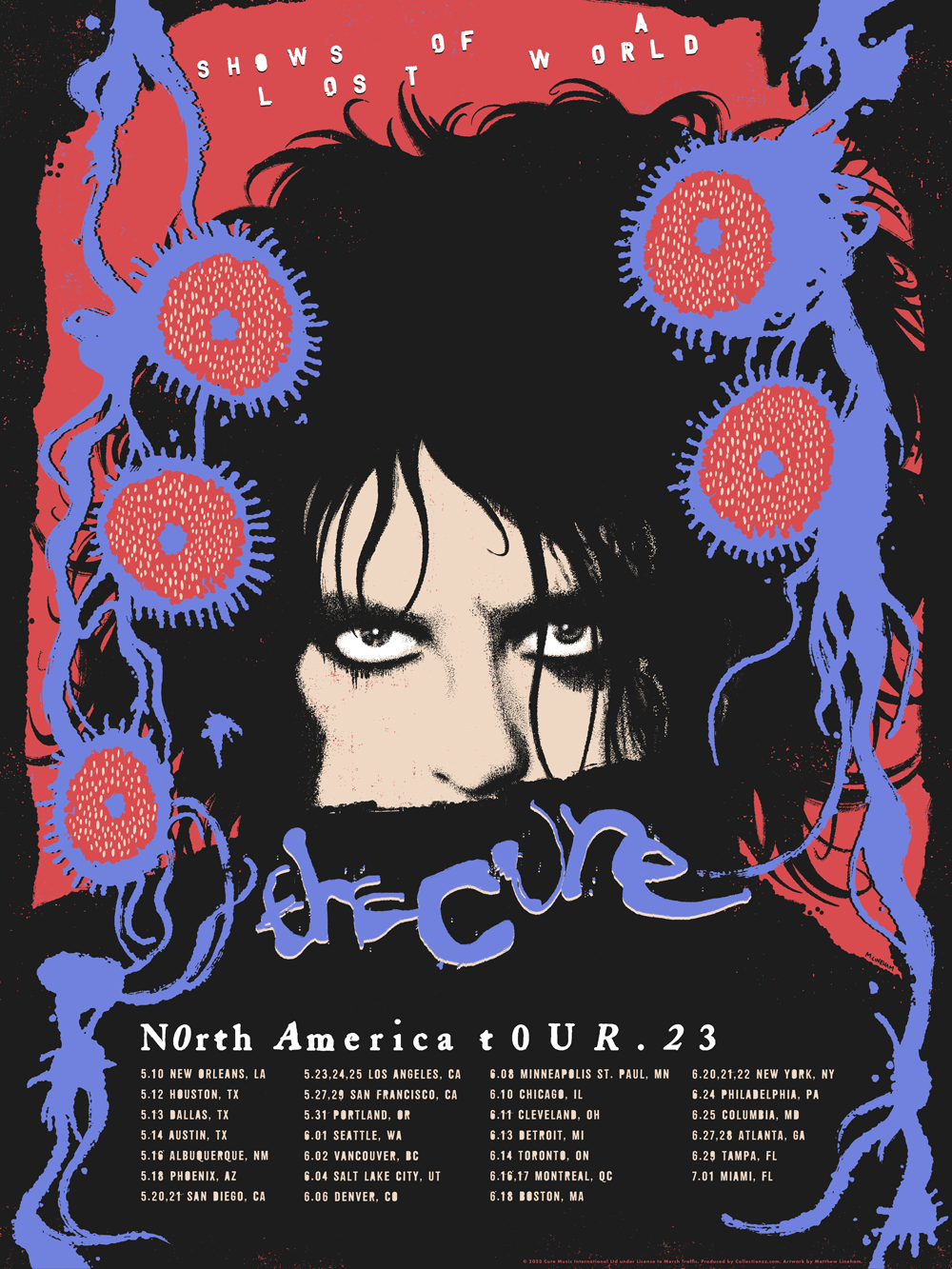 The Cure Shows of a Lost World Tour 2023 Posters (Set of 6)