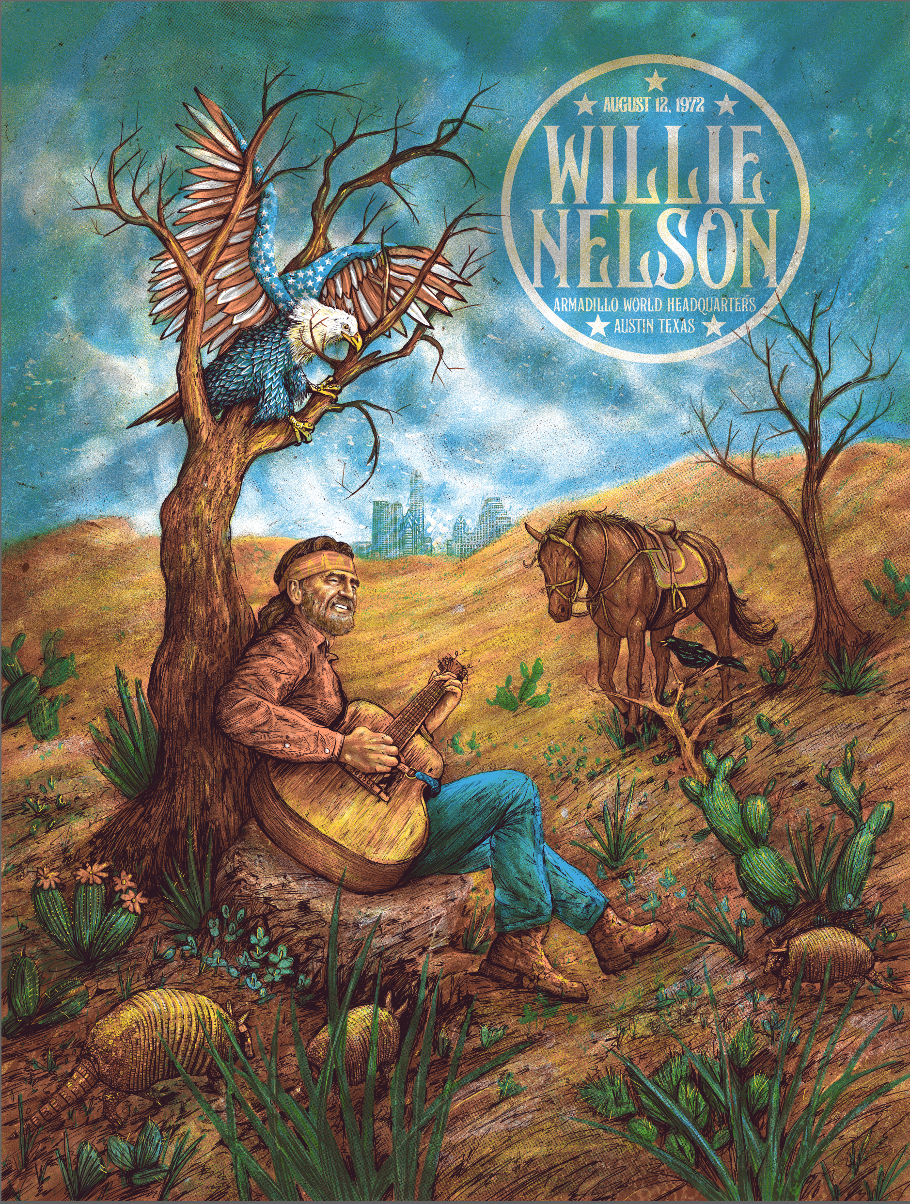 Willie Nelson Austin 1972 by Zeb Love (Day Edition)