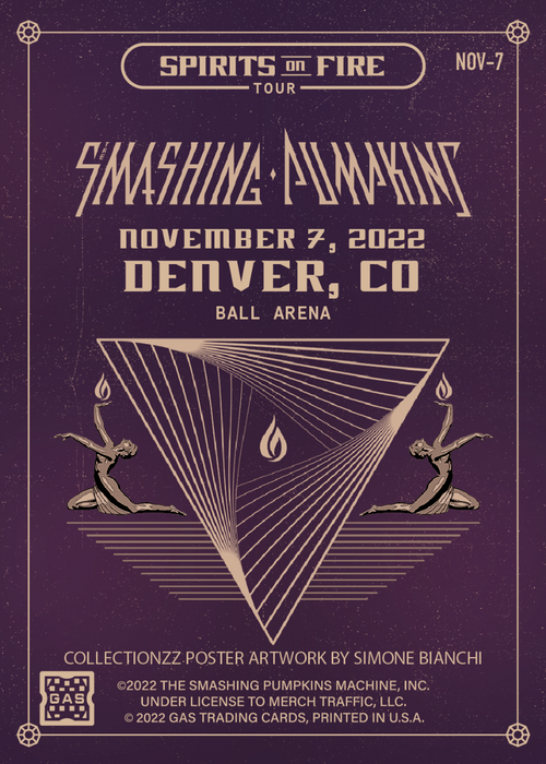 The Smashing Pumpkins Denver November 7, 2022 Exclusive GAS Trading Card