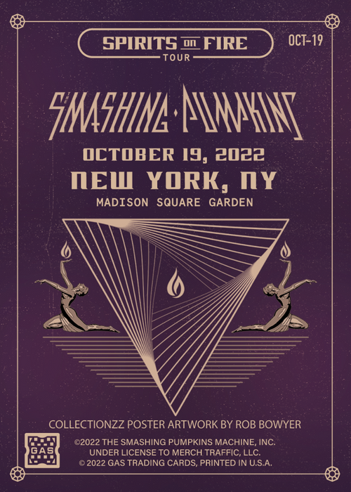The Smashing Pumpkins New York City October 19, 2022 Exclusive GAS Trading Card