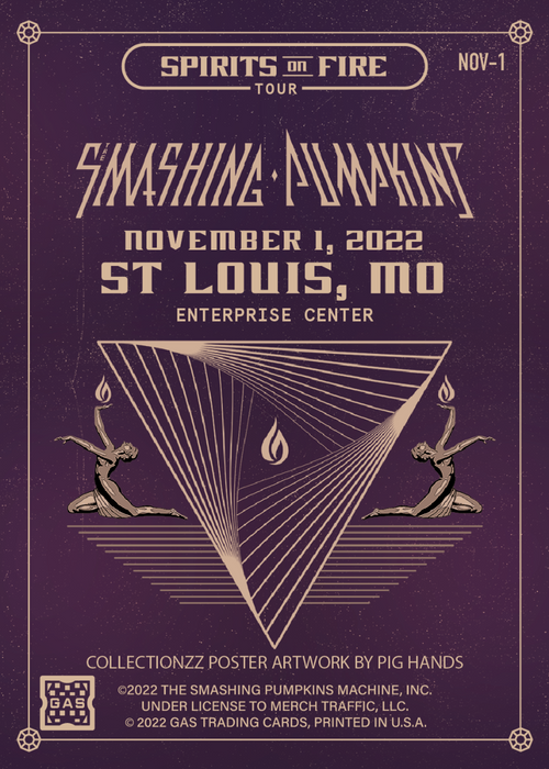 The Smashing Pumpkins St. Louis November 1, 2022 Exclusive GAS Trading Card